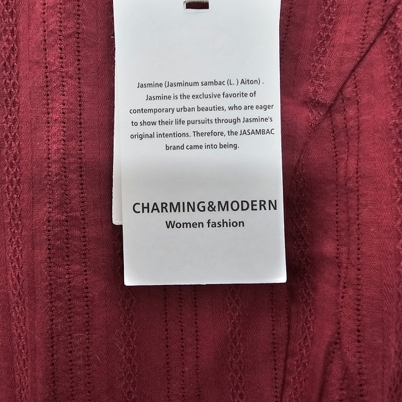 Red Ruffled Smocked Midi Sundress - Picture 4 of 7